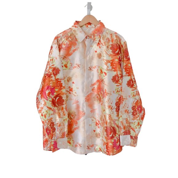 Other - DJ KHALED!!!!Custom Floral Print Dress Shirt XXL